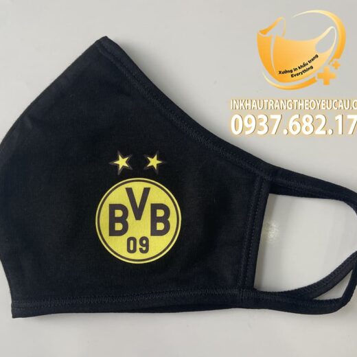 Khẩu trang vải in logo club Borussia Dortmund