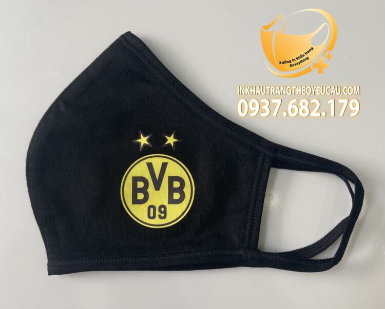Khẩu trang vải in logo club Borussia Dortmund