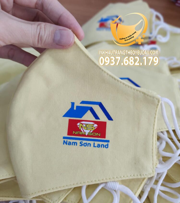 Khẩu trang vải in logo Nam Sơn Land