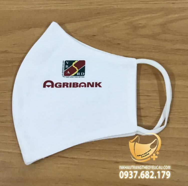Khẩu trang vải in logo ngân hàng Agribank