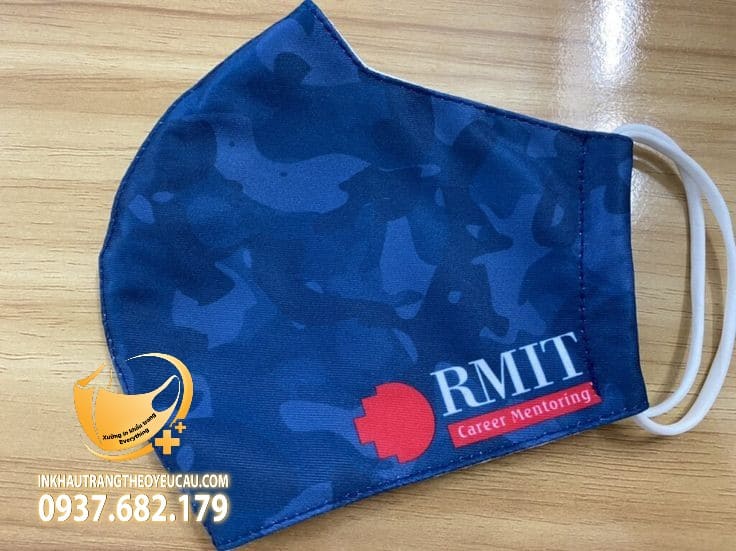 Khẩu trang vải in logo Rmit University