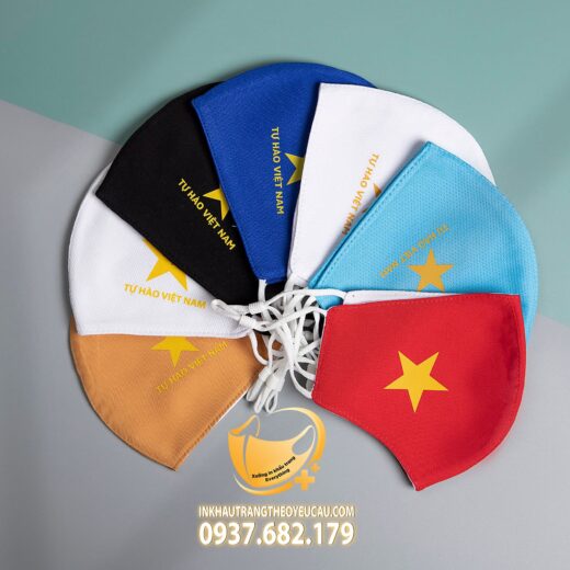 Khẩu trang vải in logo tự hào Việt Nam
