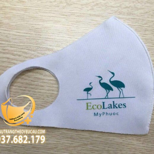 Khẩu trang vải su in logo Ecolakes Mỹ Phước 2