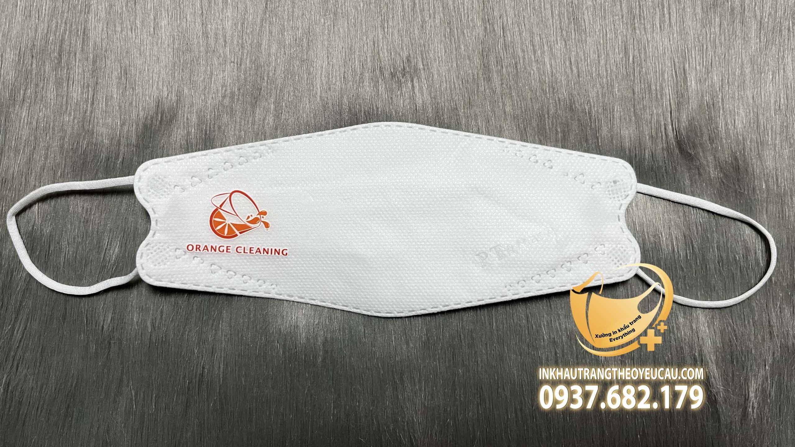 Khẩu trang KF94 in logo Orange Cleaning