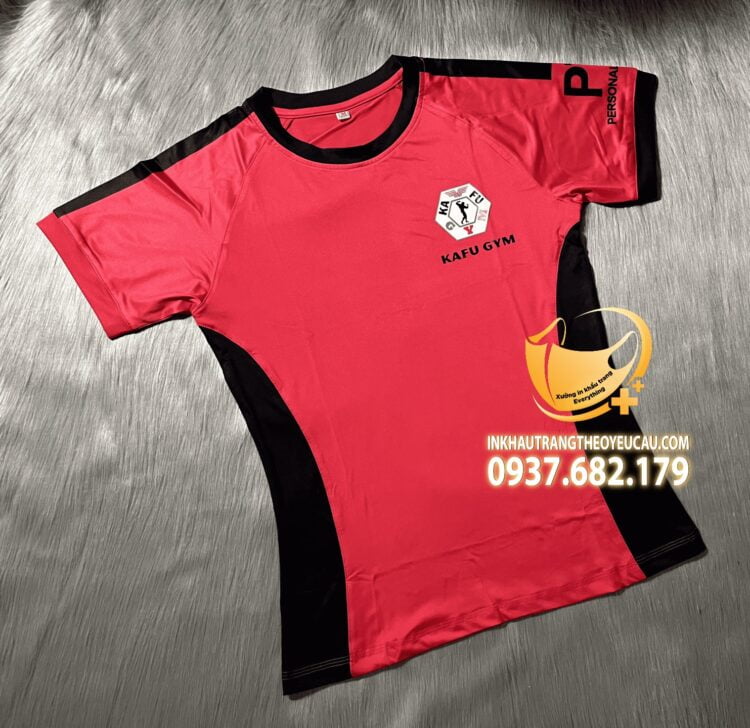 Áo đồng phục PT Kafu gym màu đỏ đen