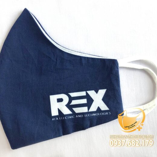 Khẩu trang vải in logo Rex Electric and Technologies