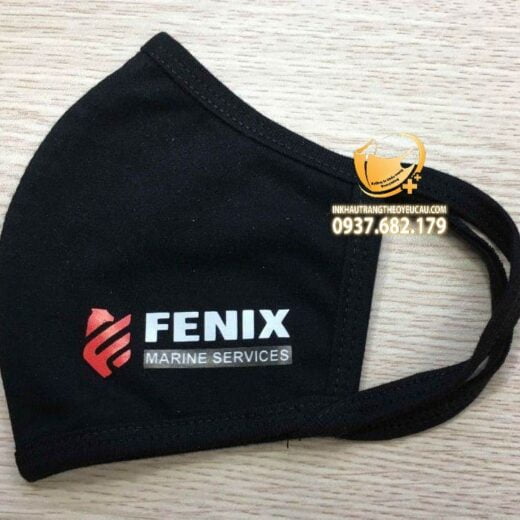 Khẩu trang vải 2 lớp in logo Fenix Marine Services
