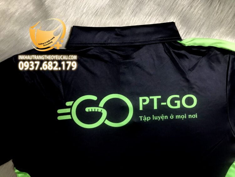 Logo sau cổ áo đồng phục PT Go fitness