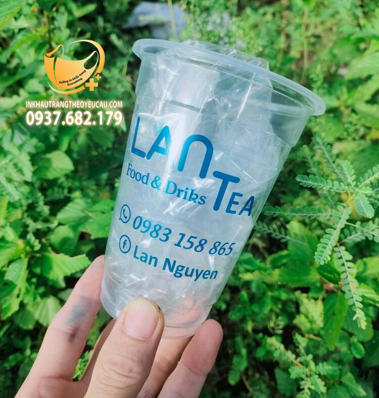 In logo lên ly nhựa Lan tea
