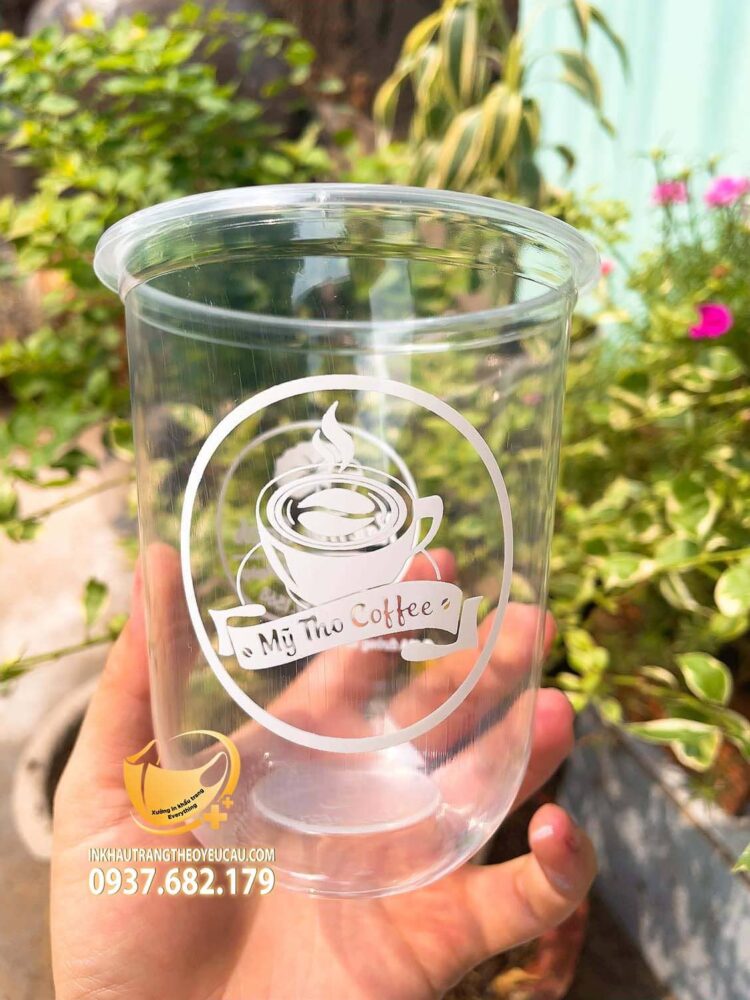In logo lên ly nhựa Mỹ Tho coffee