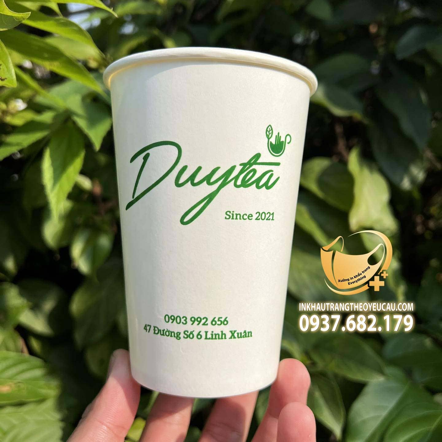 In ly giấy logo Duy Tea Since 2021