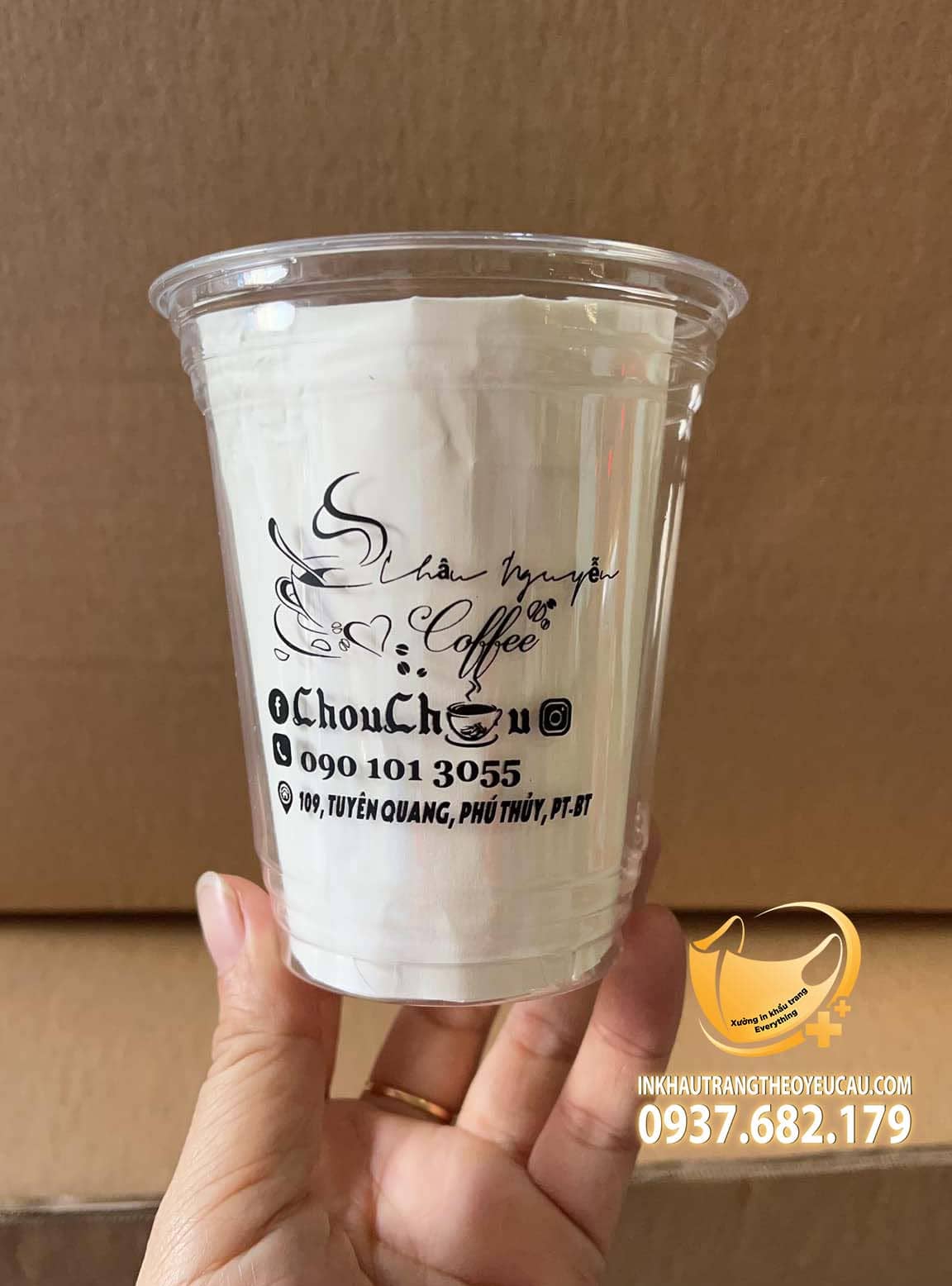 Xưởng in ly nhựa tại TPHCM Chouchou Coffee