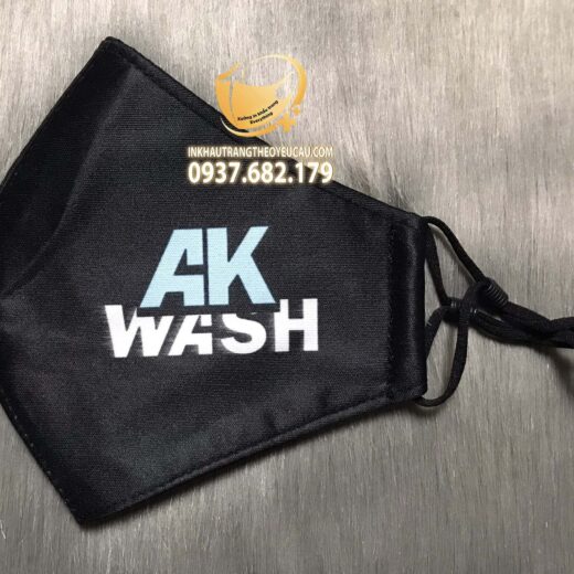 Khẩu trang vải in logo phụ tùng xe máy AK Wash