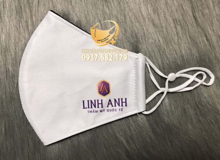 Khẩu trang vải in logo Thẩm mỹ quốc tế Linh Anh