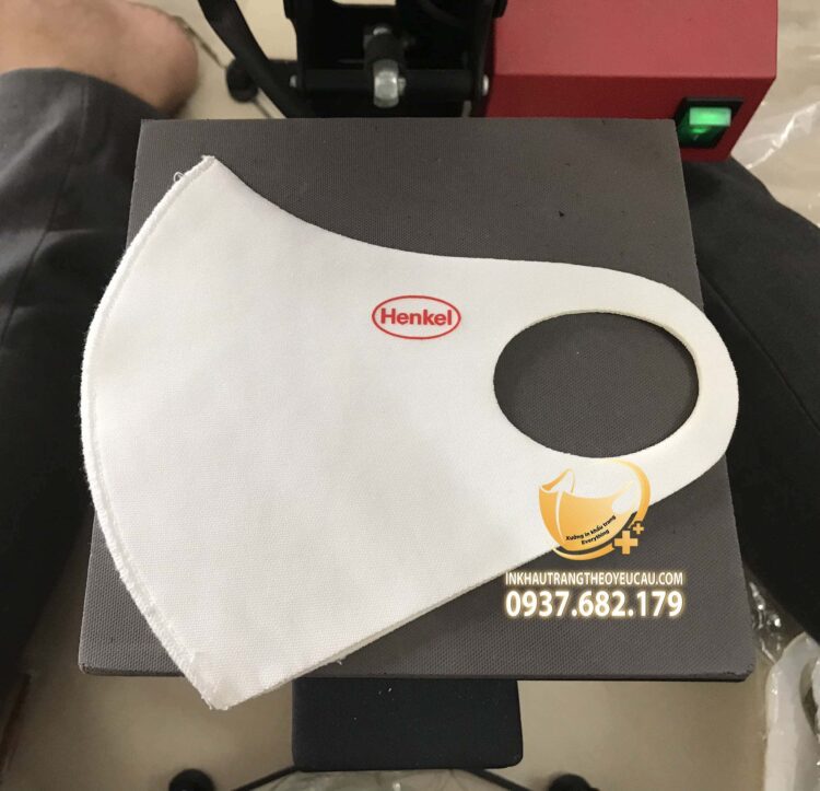 Khẩu trang vải su in logo Henkel Việt Nam
