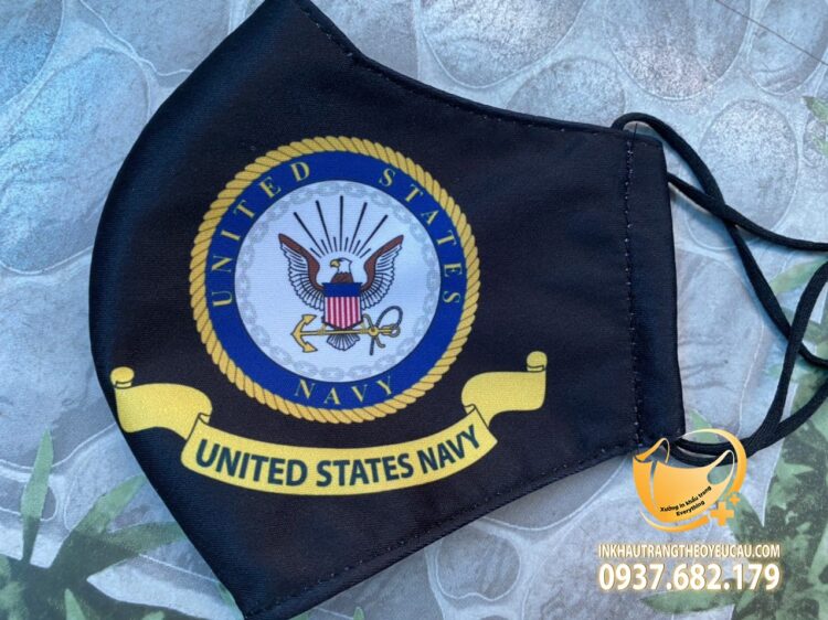 Khẩu trang vải in logo Hải quân Mystates Navy